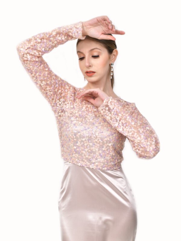 Glimmering Elegance Sheer Sequin Jacket