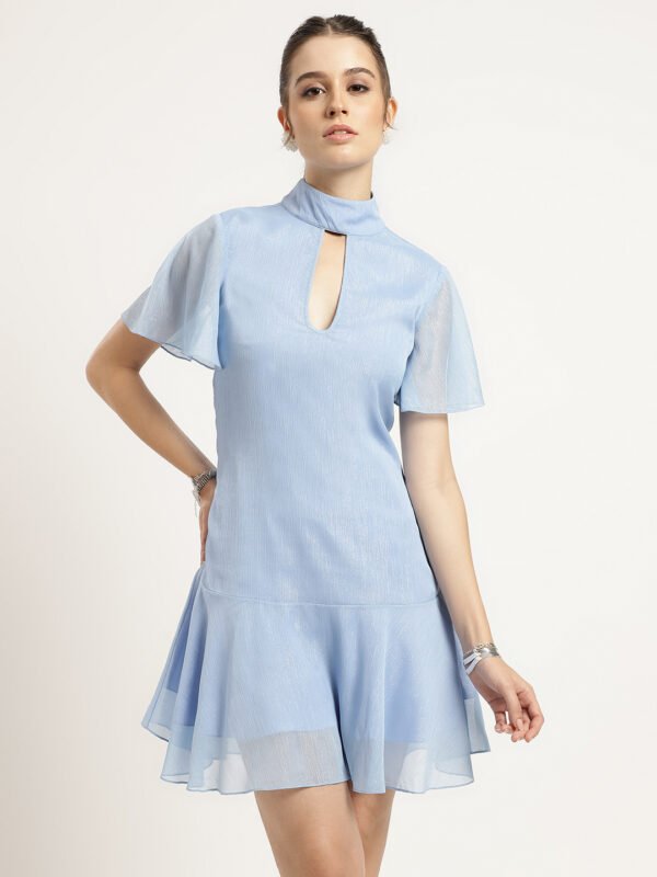 Azure Breeze Chiffon Dress