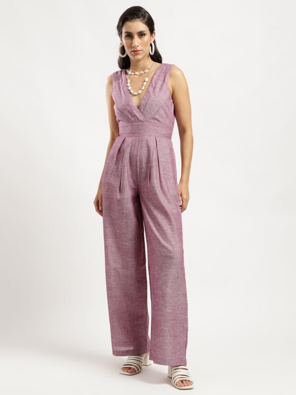 Royal Amethyst Linen Jumpsuit