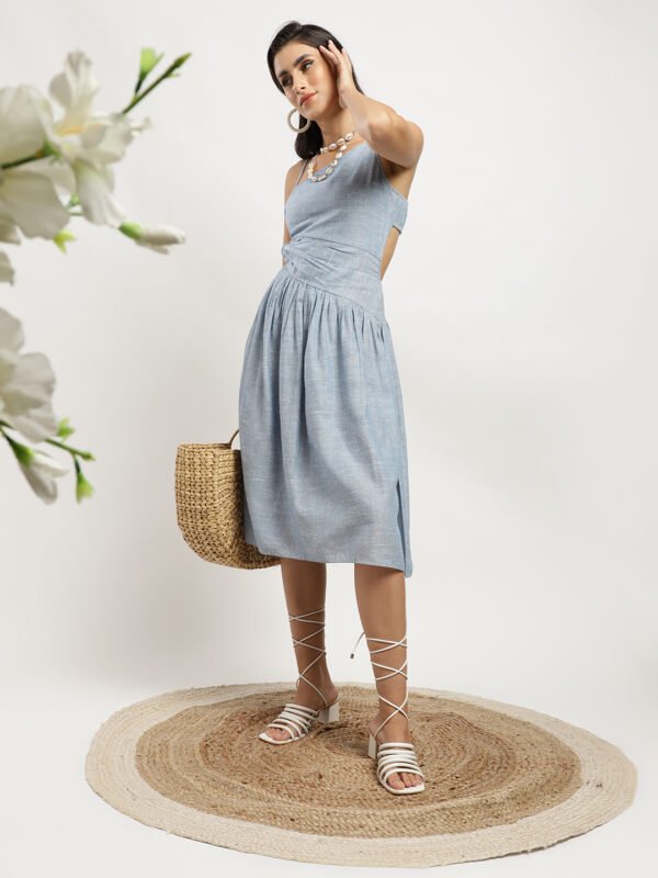 Azure Breeze Linen Dress